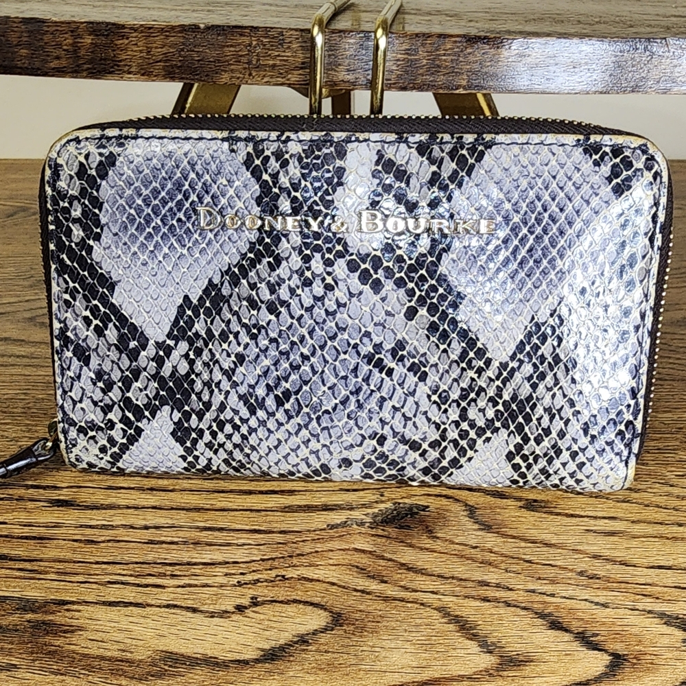 Dooney and Bourke Python Patterned Zip Wallet